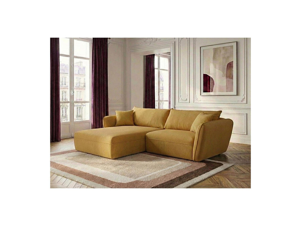 Luigi - Canapé D'Angle Fixe - Tissu Lisse - Angle Gauche