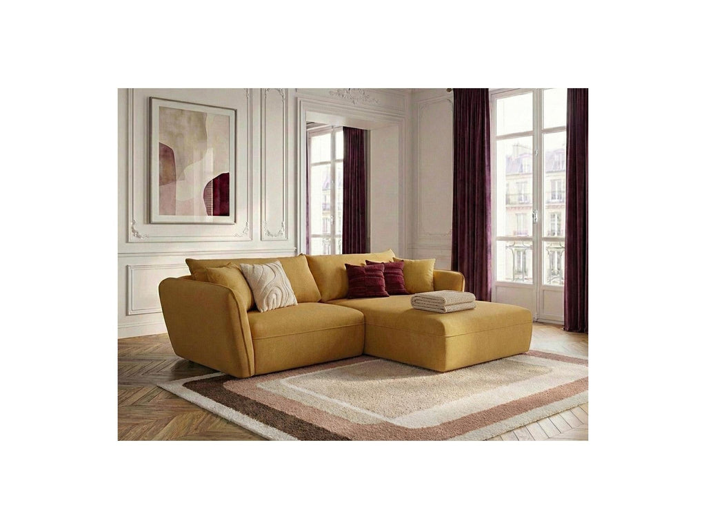 Luigi - Canapé D'Angle Fixe - Tissu Lisse - Angle Droit