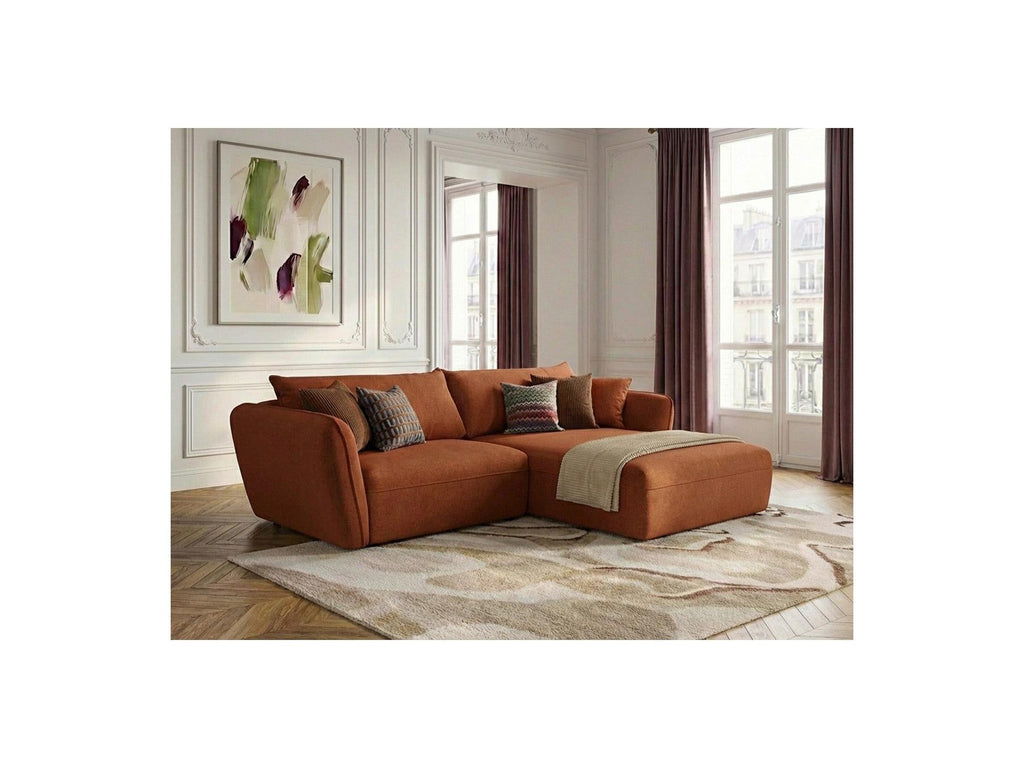Luigi - Canapé D'Angle Fixe - Tissu Lisse - Angle Droit