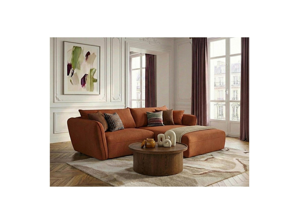 Luigi - Canapé D'Angle Fixe - Tissu Lisse - Angle Droit