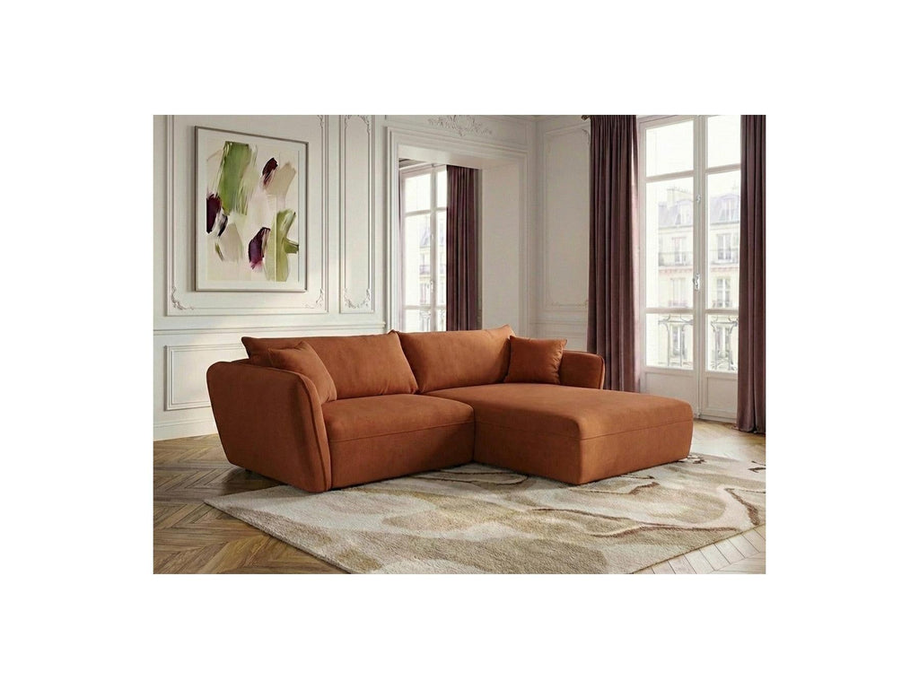 Luigi - Canapé D'Angle Fixe - Tissu Lisse - Angle Droit