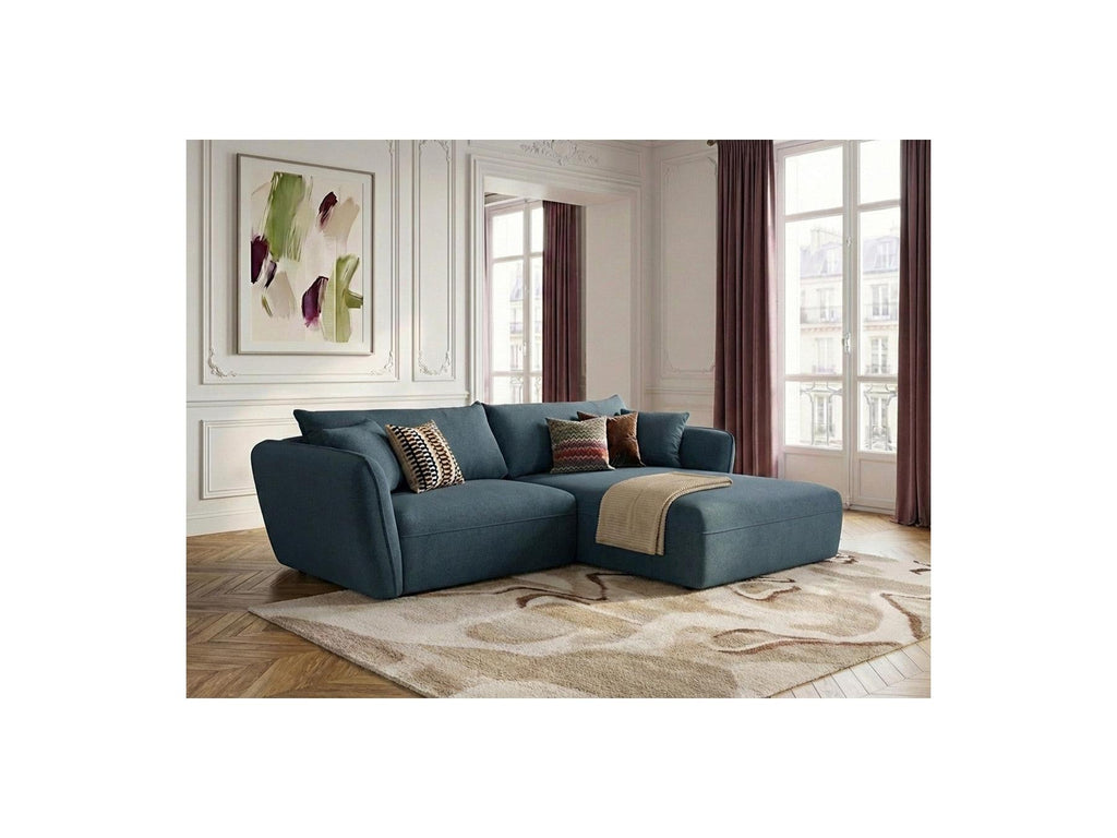 Luigi - Canapé D'Angle Fixe - Tissu Lisse - Angle Droit