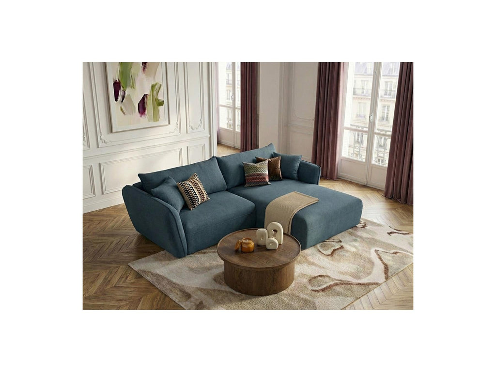 Luigi - Canapé D'Angle Fixe - Tissu Lisse - Angle Droit