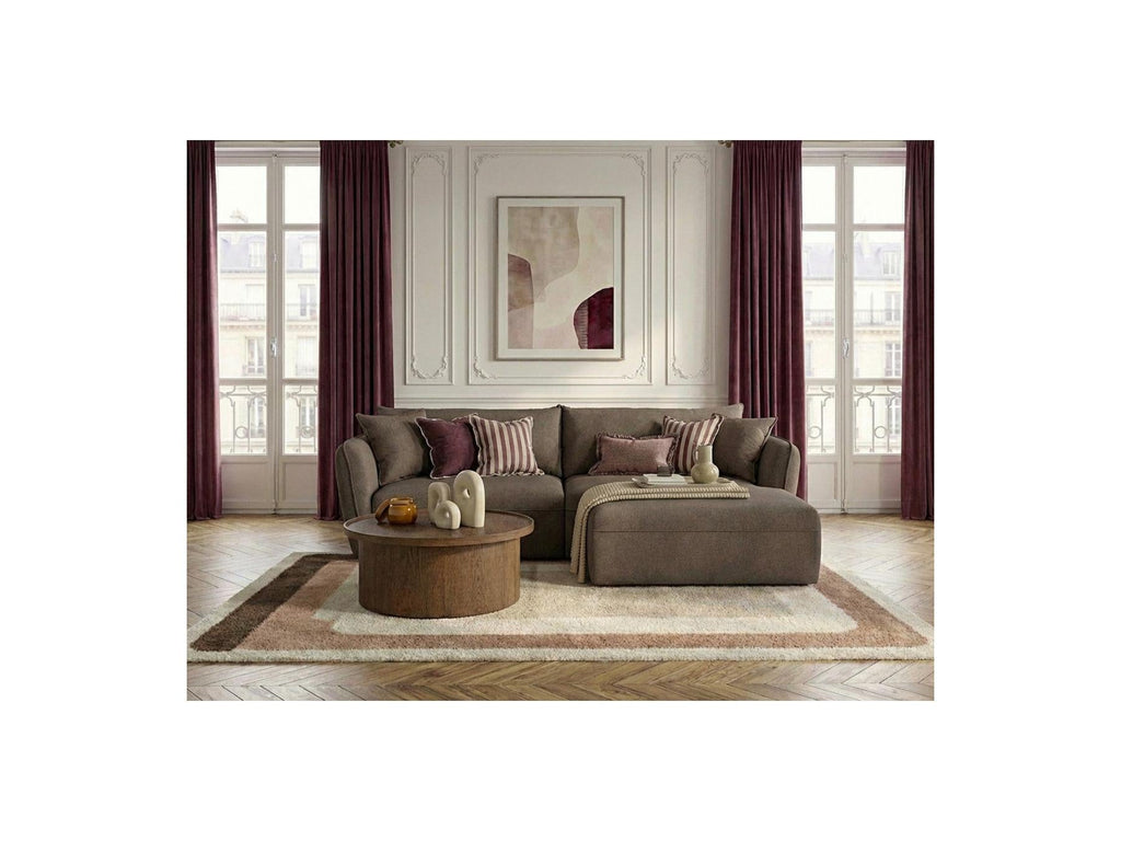 Luigi - Canapé D'Angle Fixe - Tissu Lisse - Angle Droit