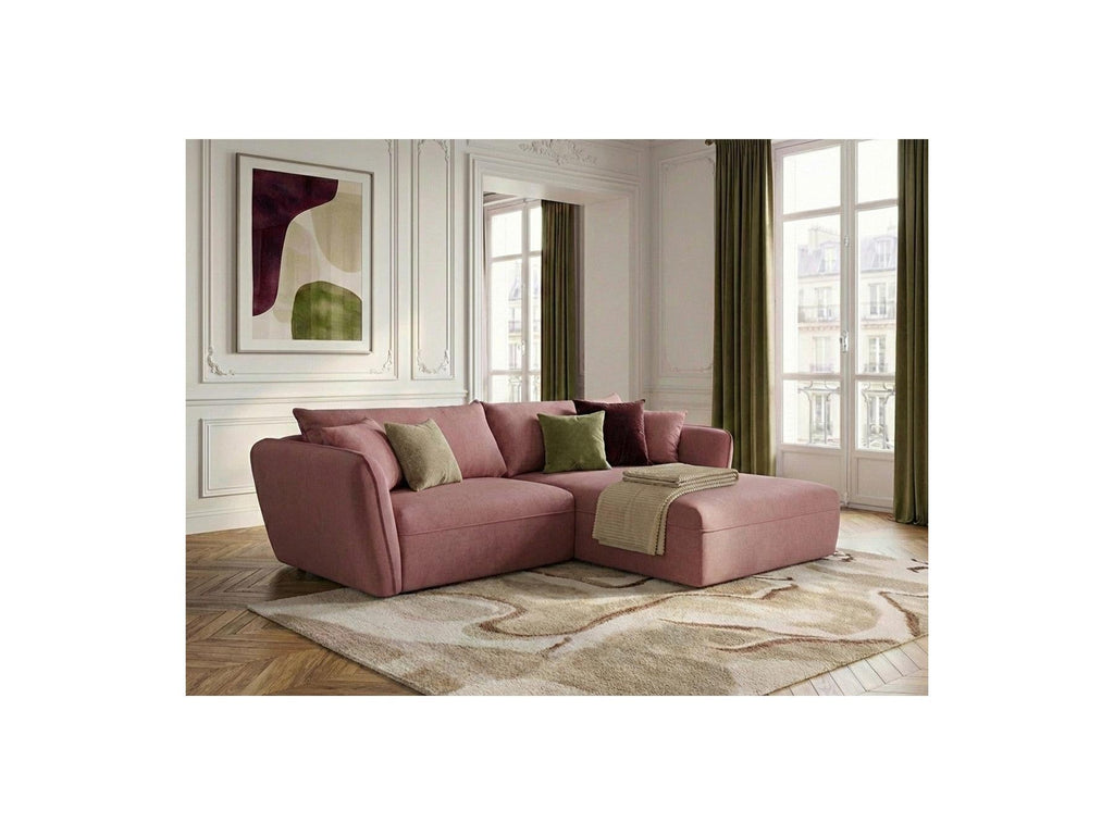Luigi - Canapé D'Angle Fixe - Tissu Lisse - Angle Droit