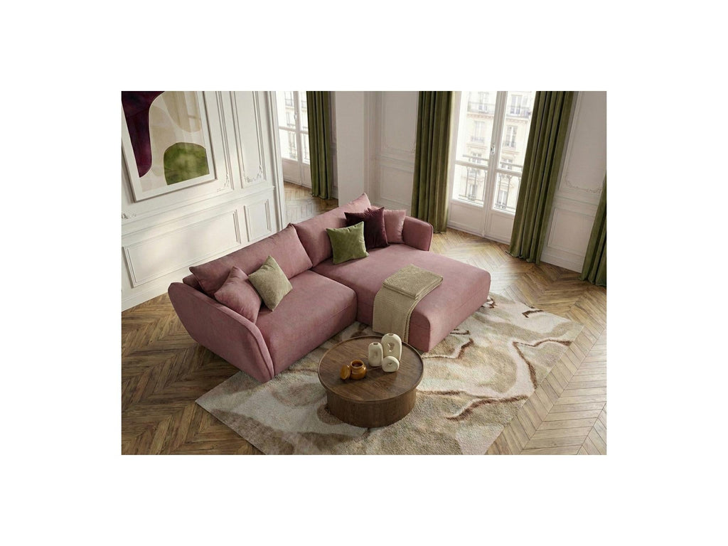 Luigi - Canapé D'Angle Fixe - Tissu Lisse - Angle Droit