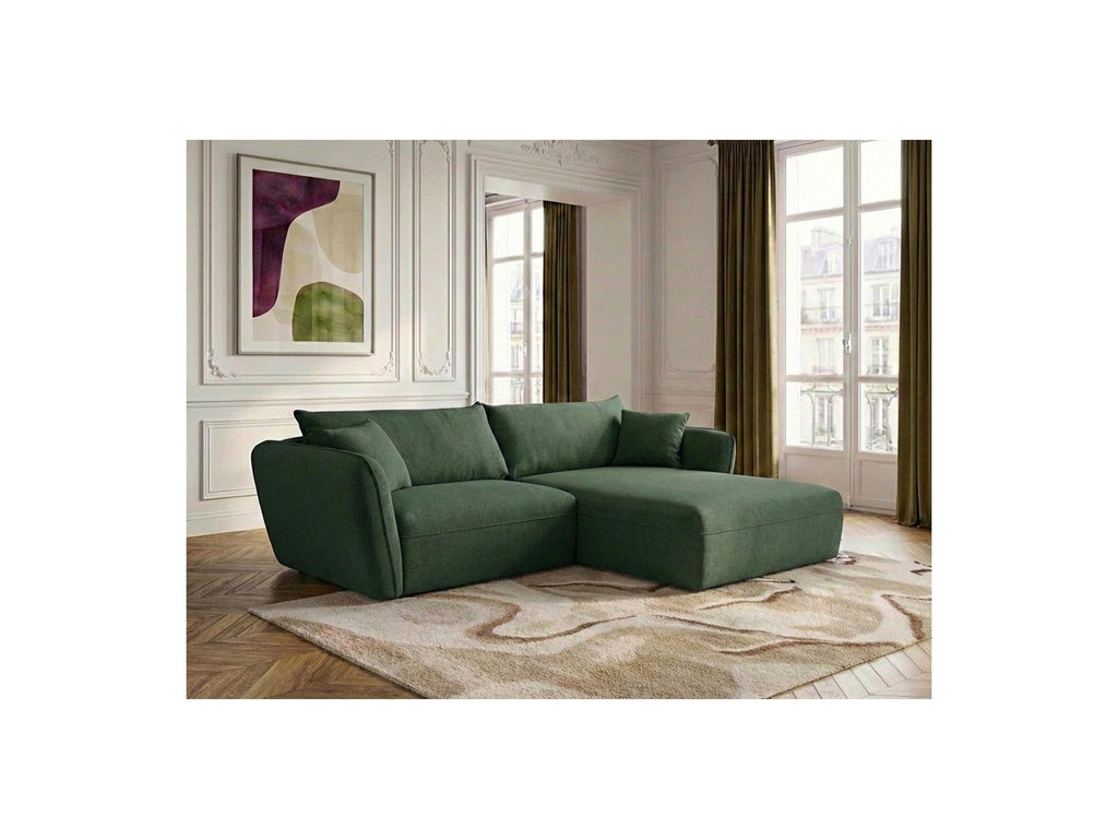 Luigi - Canapé D'Angle Fixe - Tissu Lisse - Angle Droit
