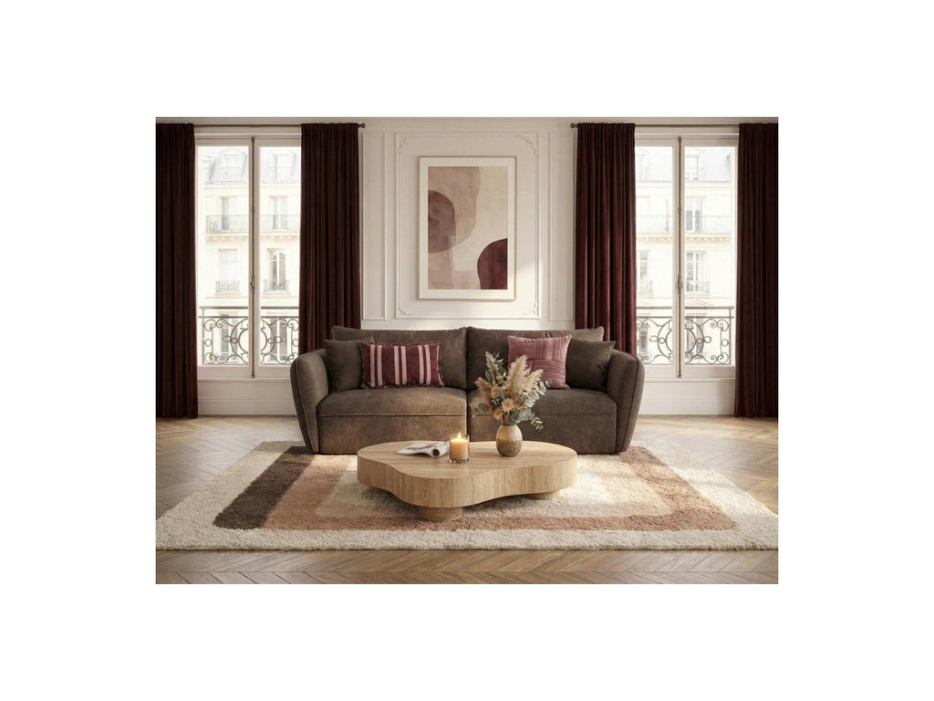 Luigi - Canapé Droit Fixe 3 Places - Tissu Lisse
