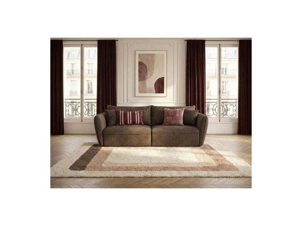 Luigi - Canapé Droit Fixe 3 Places - Tissu Lisse