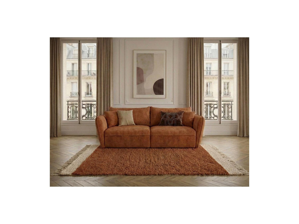Luigi - Canapé Droit Fixe 3 Places - Tissu Lisse