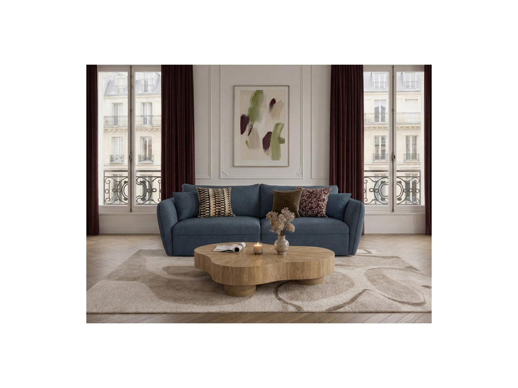 Luigi - Canapé Droit Fixe 3 Places - Tissu Lisse