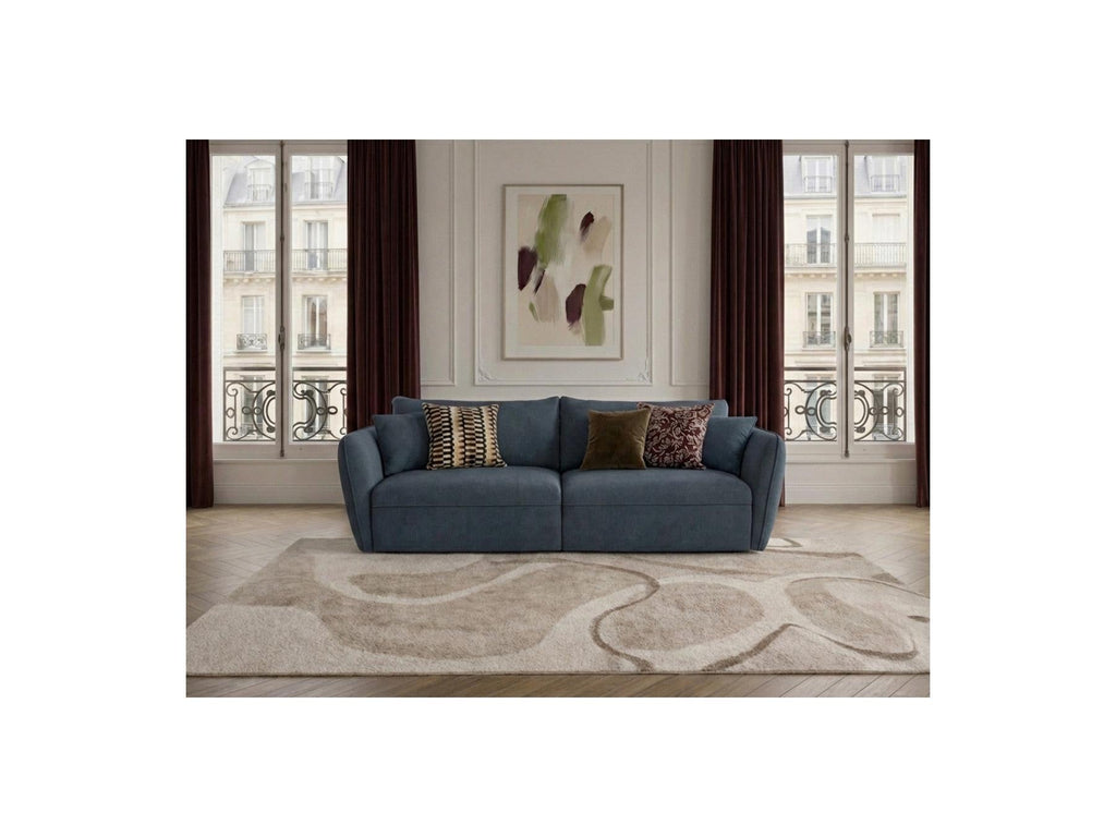 Luigi - Canapé Droit Fixe 3 Places - Tissu Lisse