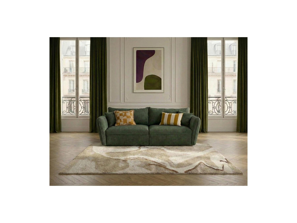 Luigi - Canapé Droit Fixe 3 Places - Tissu Lisse