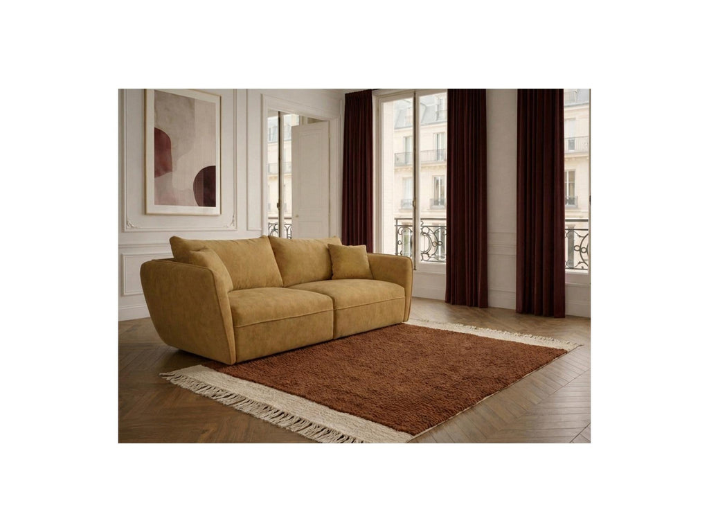 Luigi - Canapé Droit Fixe 3 Places - Tissu Lisse