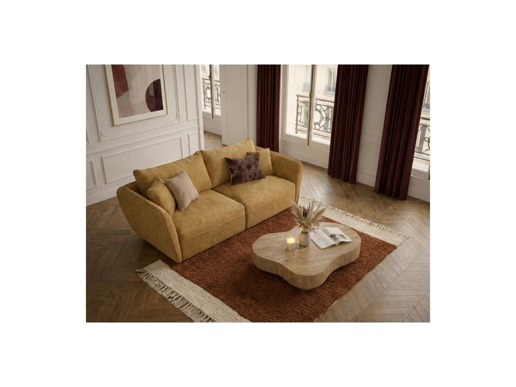 Luigi - Canapé Droit Fixe 3 Places - Tissu Lisse