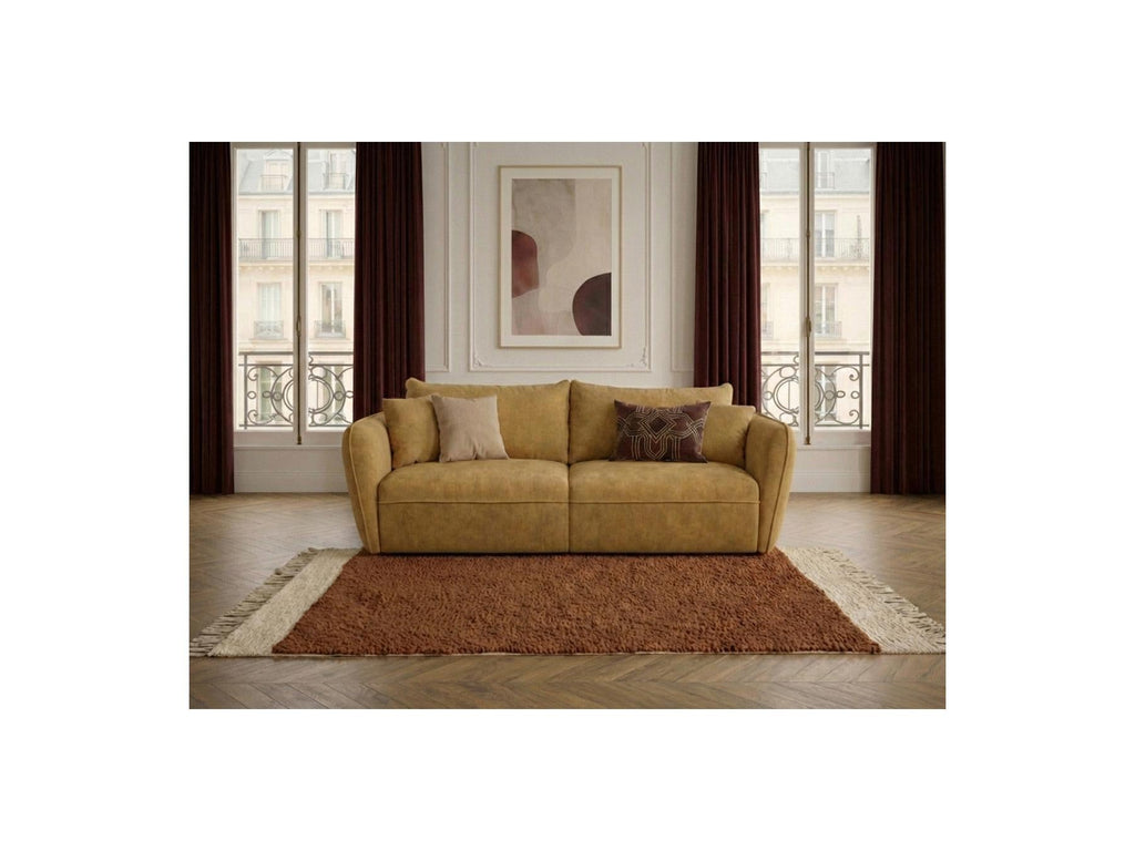 Luigi - Canapé Droit Fixe 3 Places - Tissu Lisse
