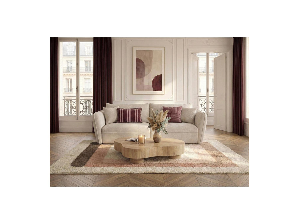 Luigi - Canapé Droit Fixe 3 Places - Tissu Lisse