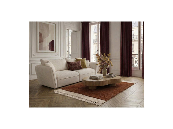 Luigi - Canapé Droit Fixe 3 Places - Tissu Lisse