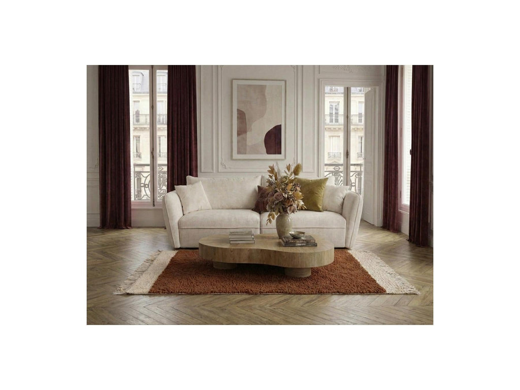 Luigi - Canapé Droit Fixe 3 Places - Tissu Lisse