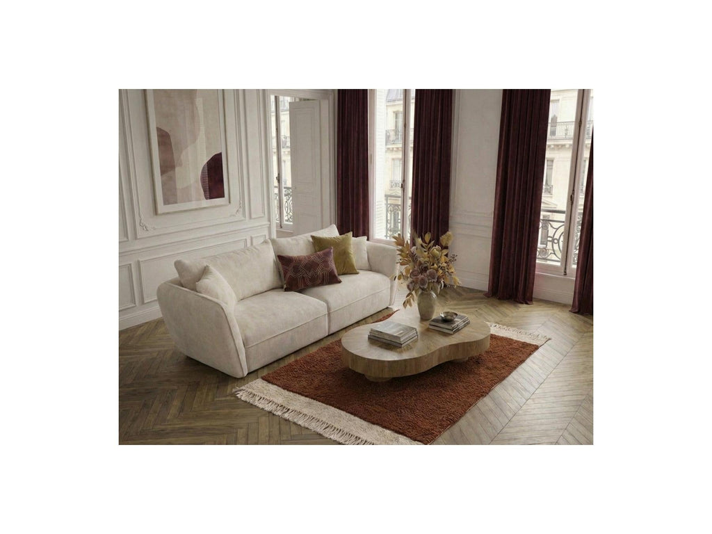 Luigi - Canapé Droit Fixe 3 Places - Tissu Lisse