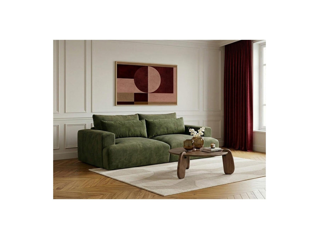 Twiny - Canapé Droit Fixe 3 Places Assise Profonde - Tissu Lisse