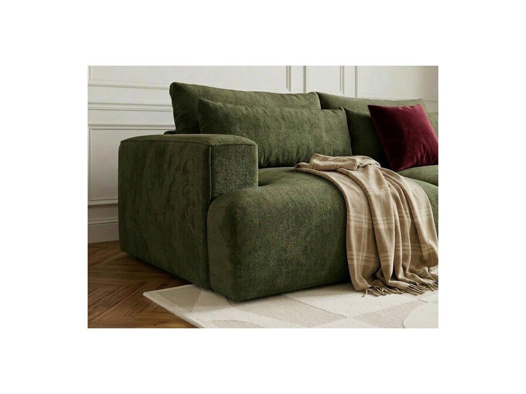 Twiny - Canapé Droit Fixe 3 Places Assise Profonde - Tissu Lisse