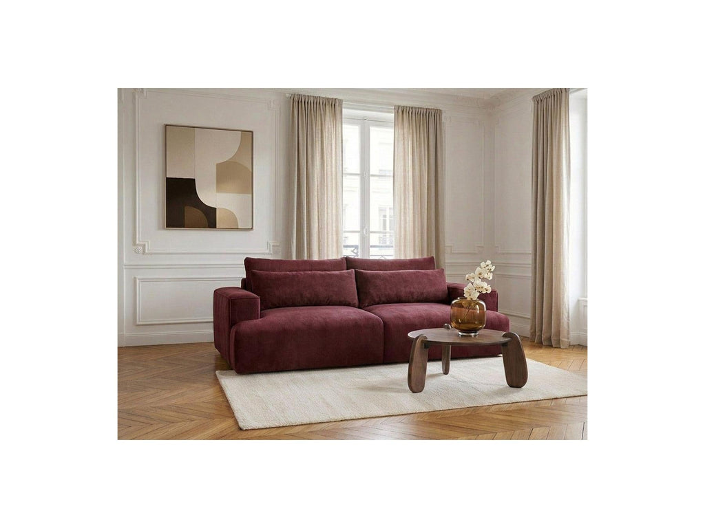 Twiny - Canapé Droit Fixe 3 Places Assise Profonde - Tissu Lisse