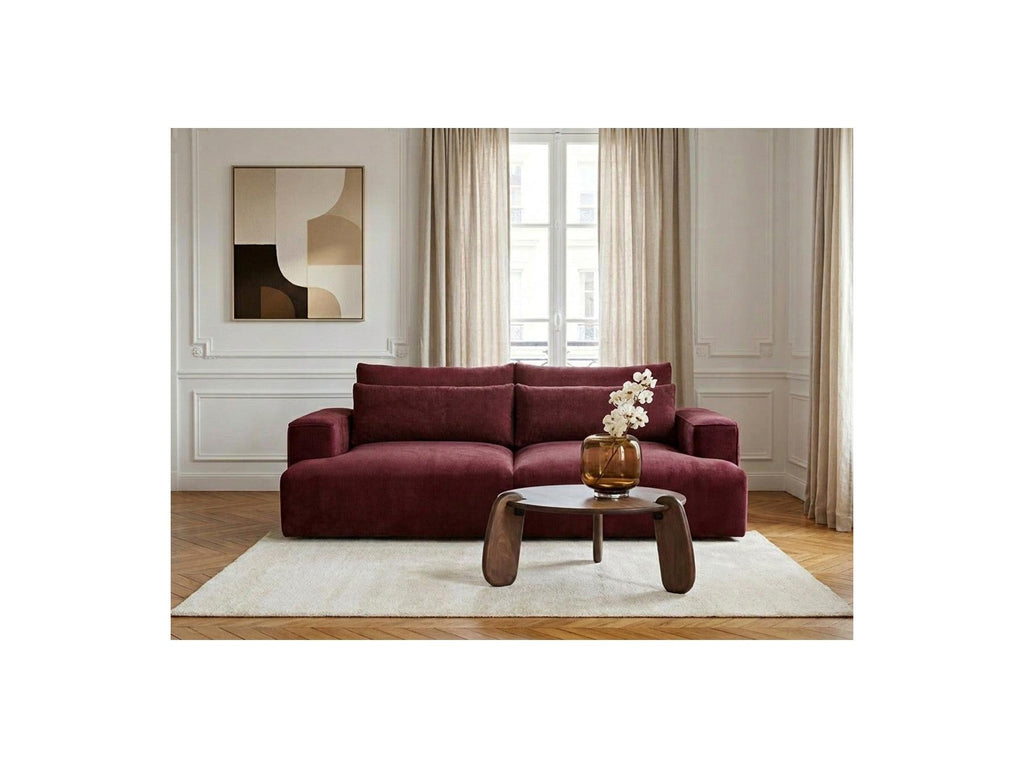 Twiny - Canapé Droit Fixe 3 Places Assise Profonde - Tissu Lisse