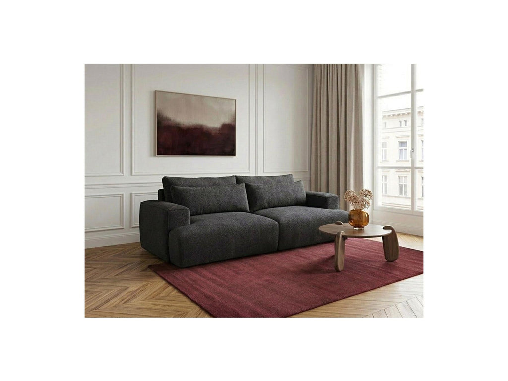 Twiny - Canapé Droit Fixe 3 Places Assise Profonde - Tissu Lisse