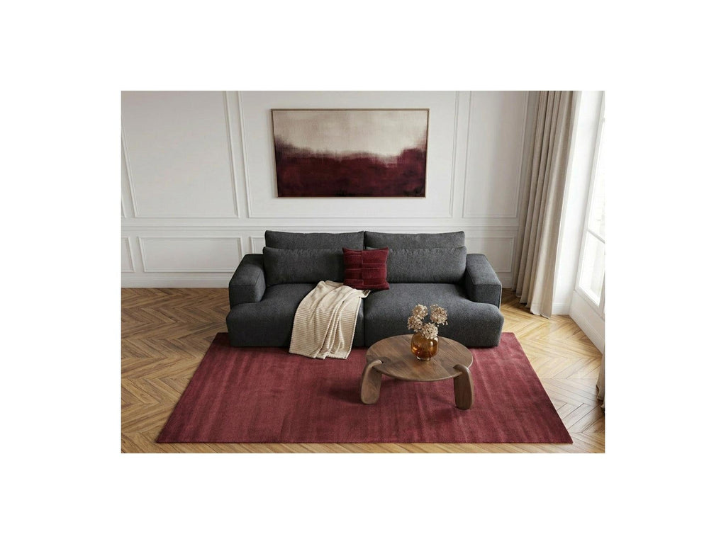 Twiny - Canapé Droit Fixe 3 Places Assise Profonde - Tissu Lisse
