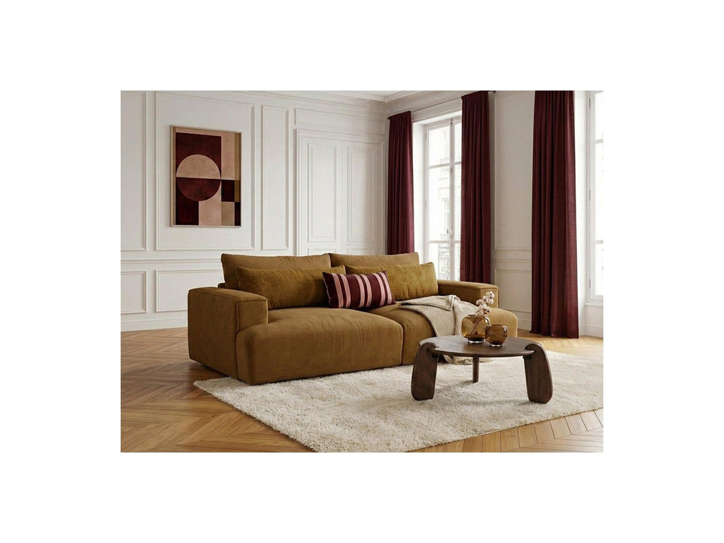 Twiny - Canapé Droit Fixe 3 Places Assise Profonde - Tissu Lisse
