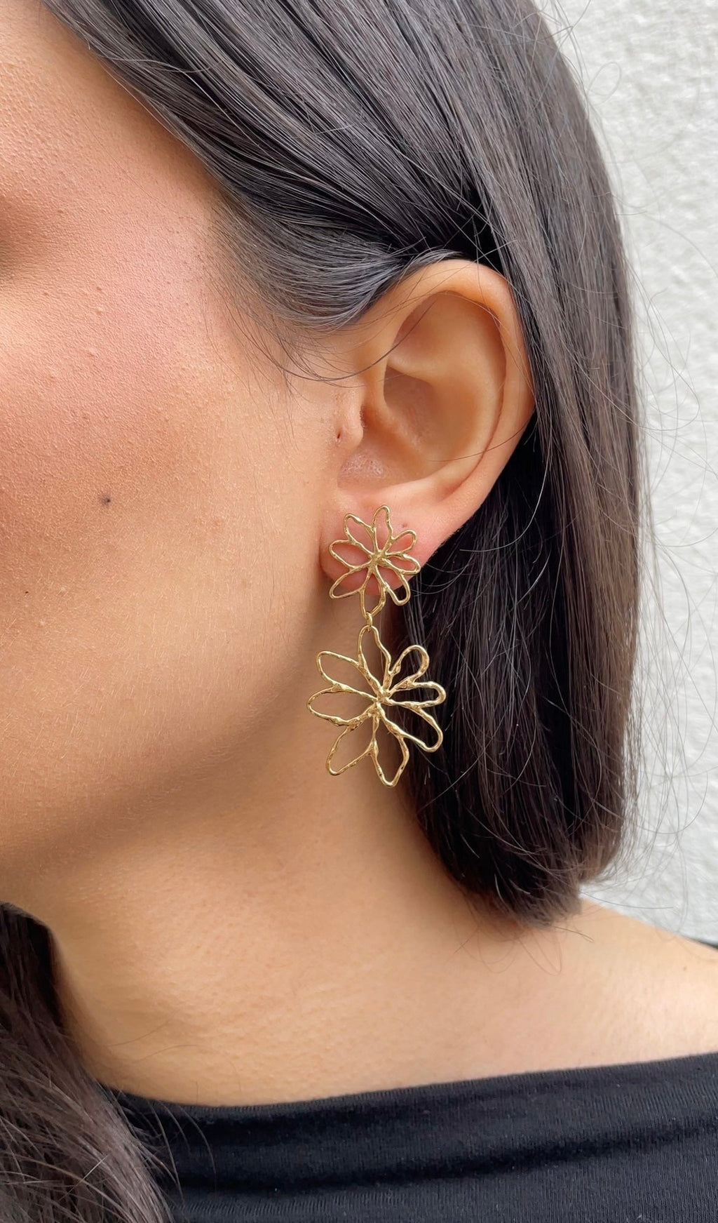 Boucles D'Oreilles Double Dainty Flower