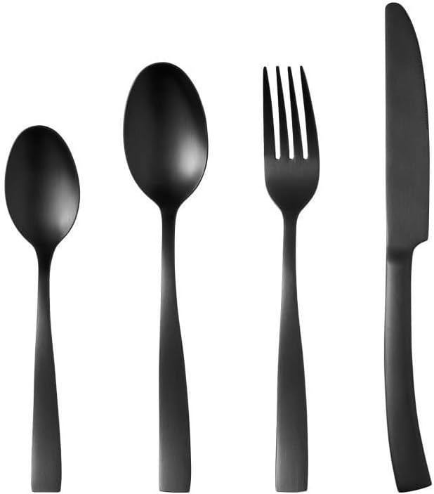 Ménagere 24 Pièces - Acier Inoxydable - Noir