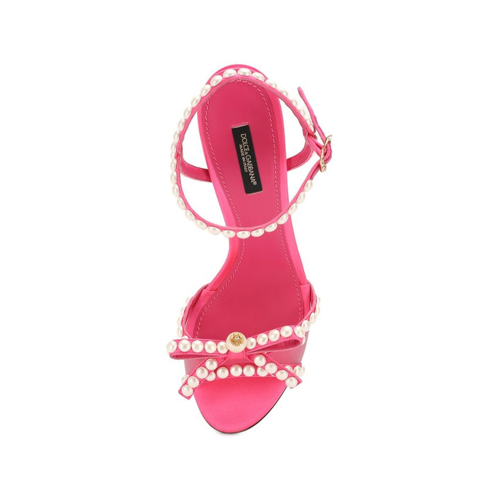 Dolce & Gabbana Pearl-Embellished Sandals - Pink - Femme