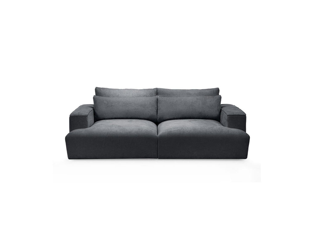 Twiny - Canapé Droit Fixe 3 Places Assise Profonde - Tissu Lisse