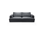 Twiny - Canapé Droit Fixe 3 Places Assise Profonde - Tissu Lisse