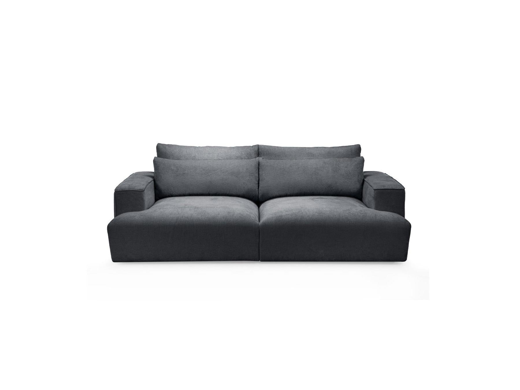 Twiny - Canapé Droit Fixe 3 Places Assise Profonde - Tissu Lisse
