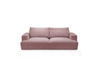 Twiny - Canapé Droit Fixe 3 Places Assise Profonde - Tissu Lisse