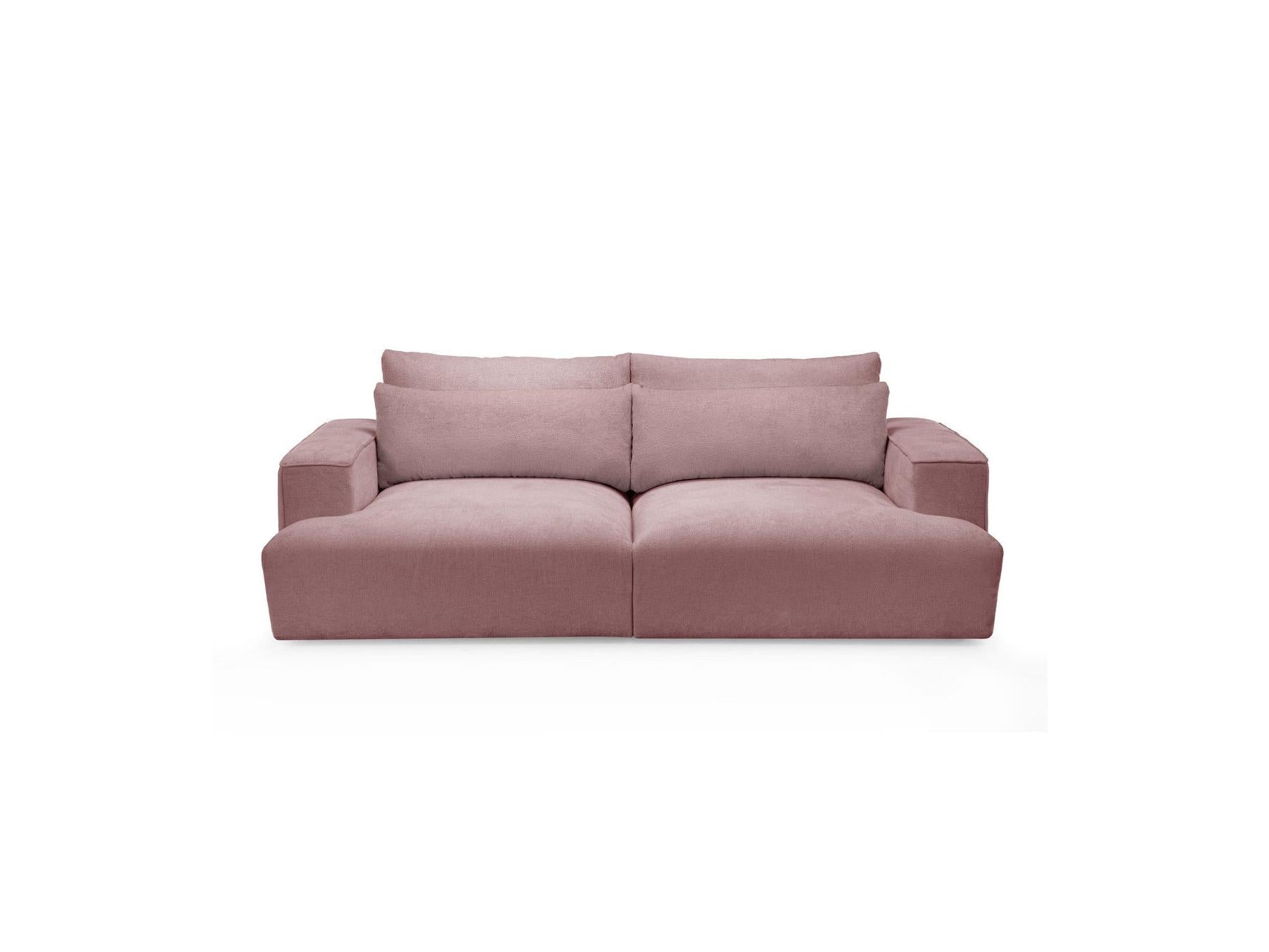 Twiny - Canapé Droit Fixe 3 Places Assise Profonde - Tissu Lisse