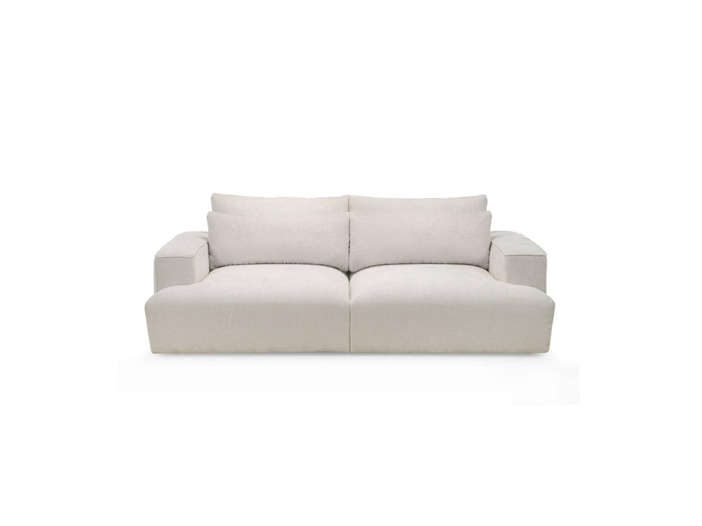 Twiny - Canapé Droit Fixe 3 Places Assise Profonde - Tissu Lisse