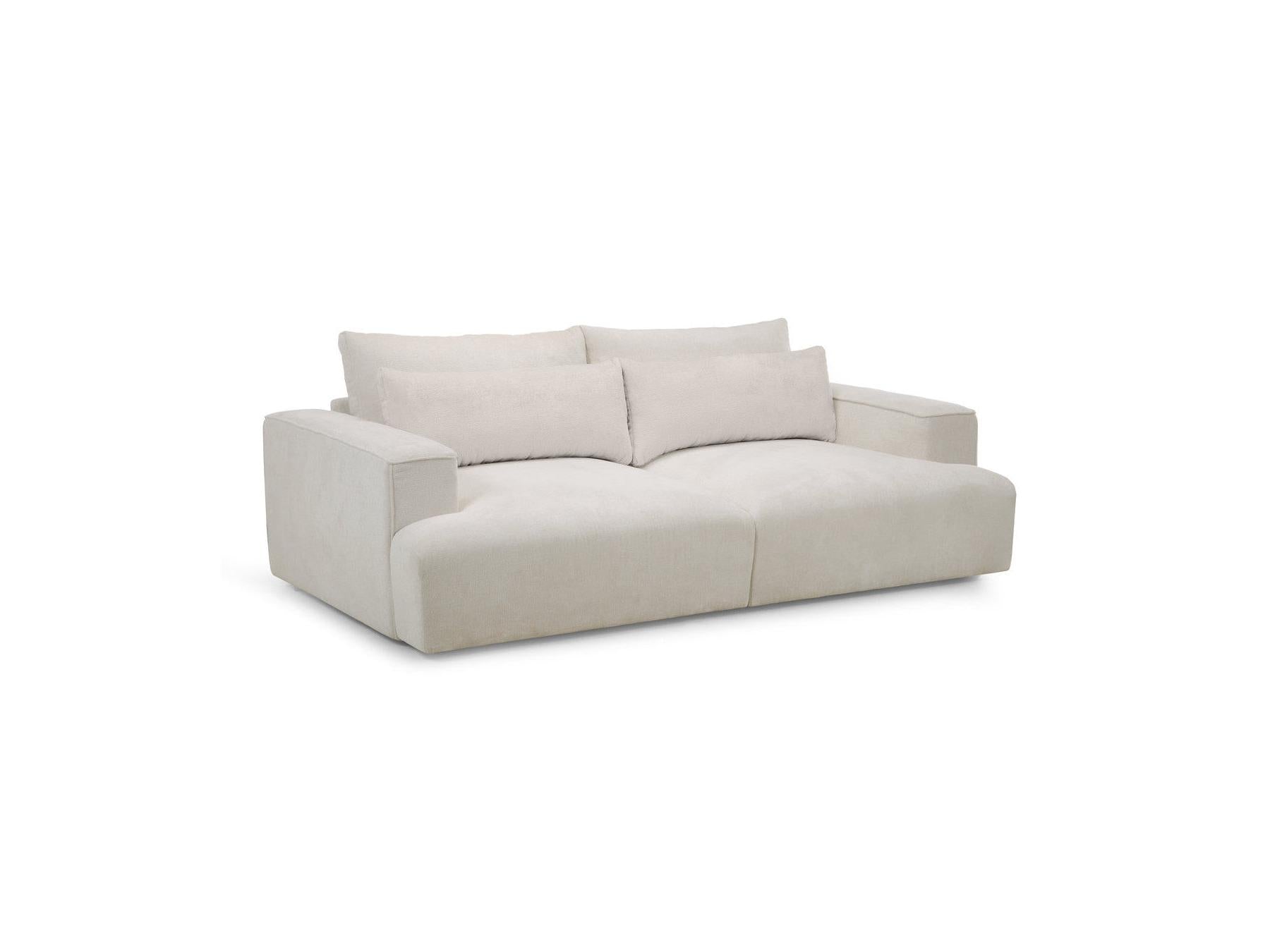 Twiny - Canapé Droit Fixe 3 Places Assise Profonde - Tissu Lisse