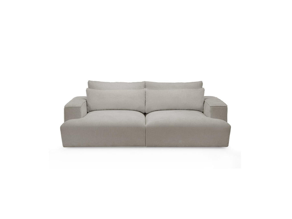 Twiny - Canapé Droit Fixe 3 Places Assise Profonde - Tissu Lisse