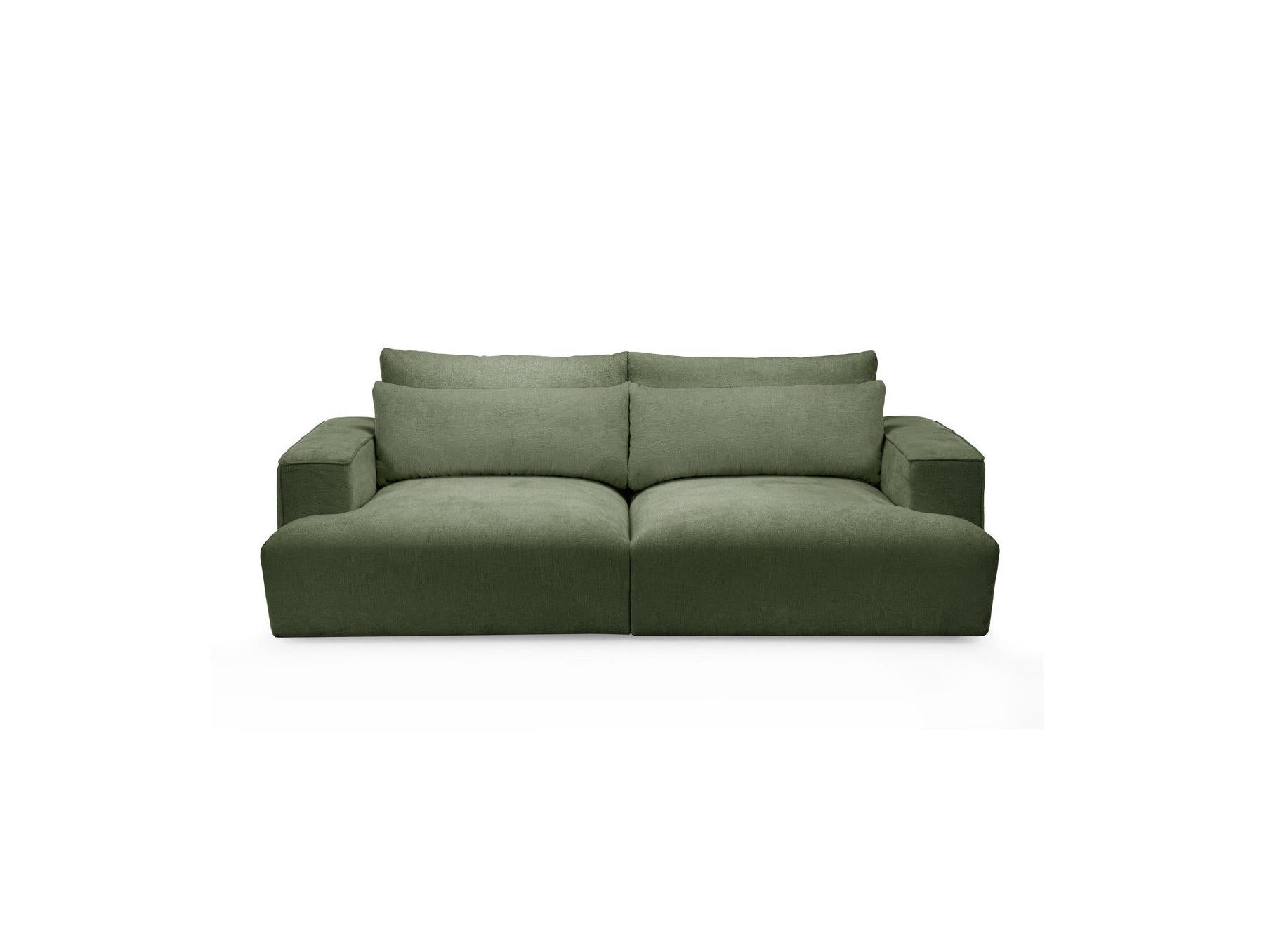 Twiny - Canapé Droit Fixe 3 Places Assise Profonde - Tissu Lisse