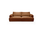Twiny - Canapé Droit Fixe 3 Places Assise Profonde - Tissu Lisse