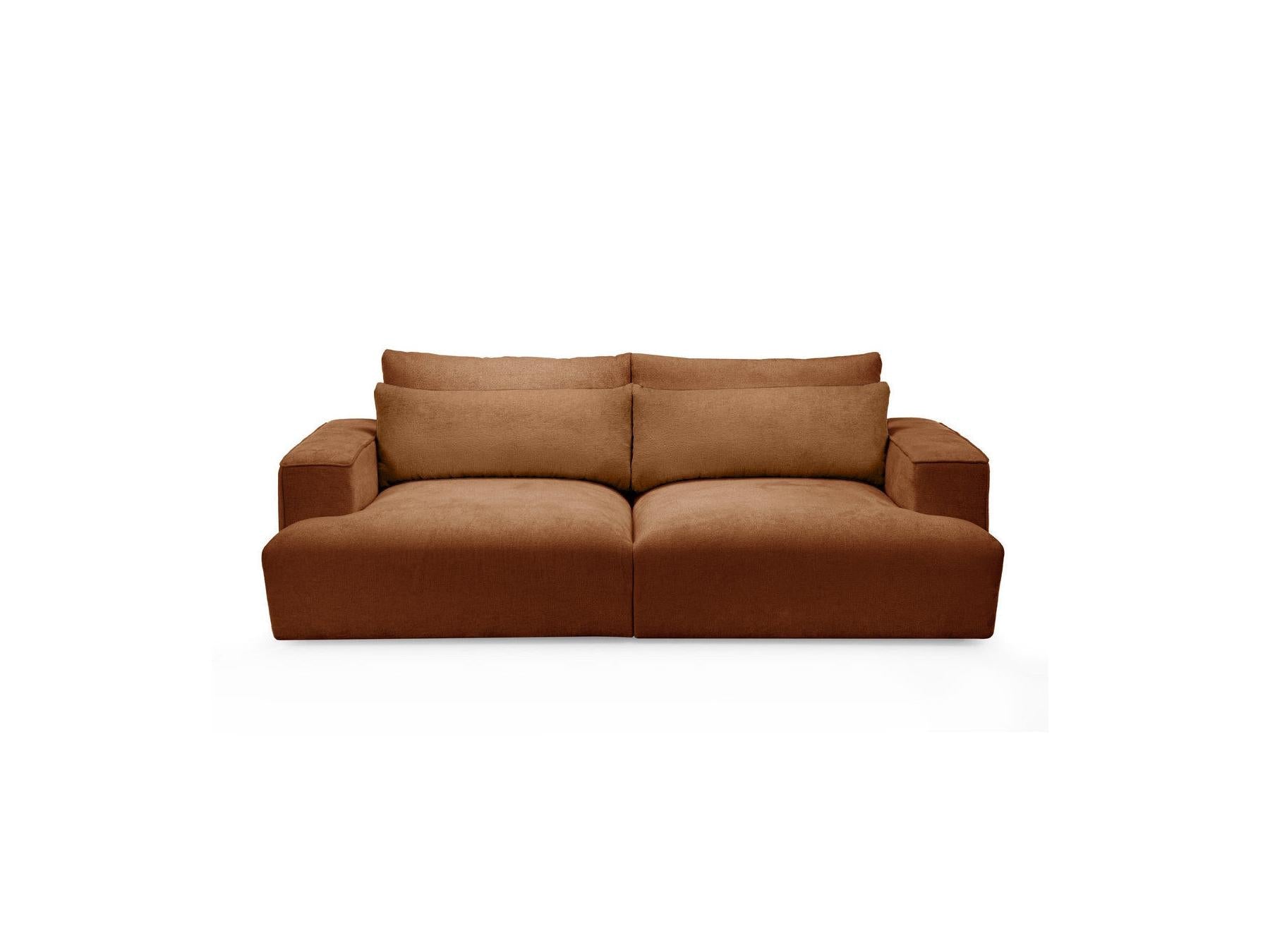 Twiny - Canapé Droit Fixe 3 Places Assise Profonde - Tissu Lisse