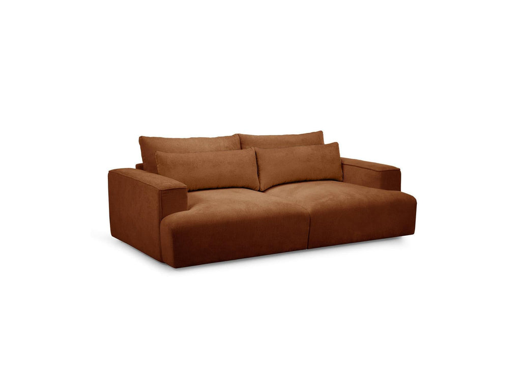 Twiny - Canapé Droit Fixe 3 Places Assise Profonde - Tissu Lisse