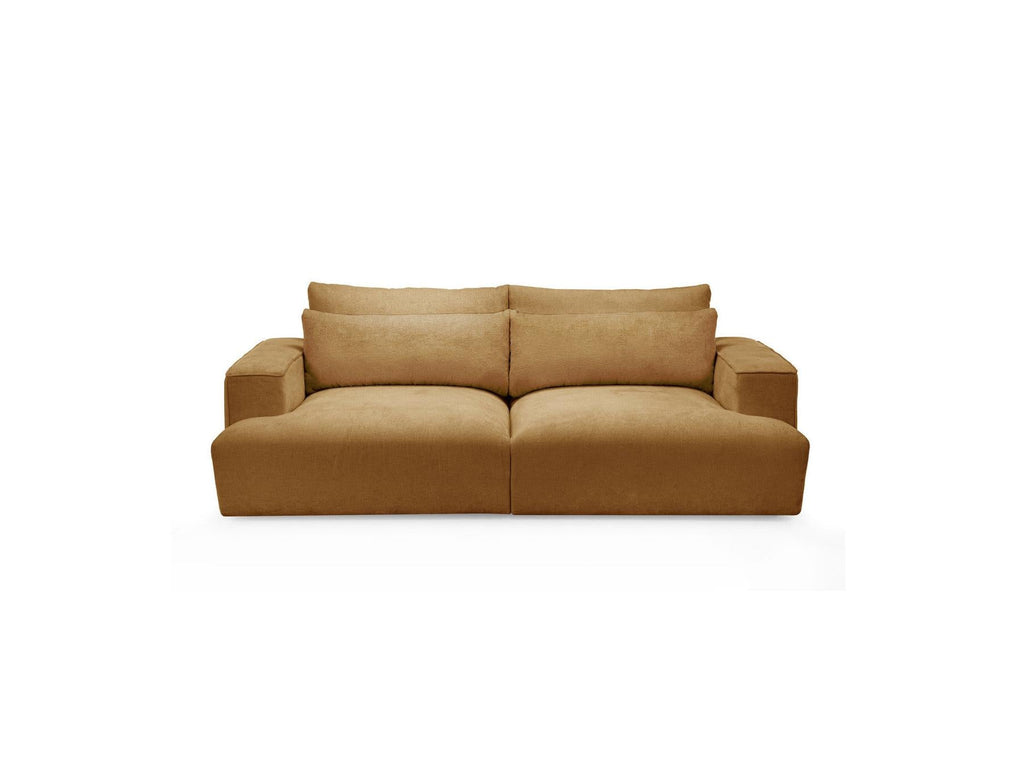 Twiny - Canapé Droit Fixe 3 Places Assise Profonde - Tissu Lisse