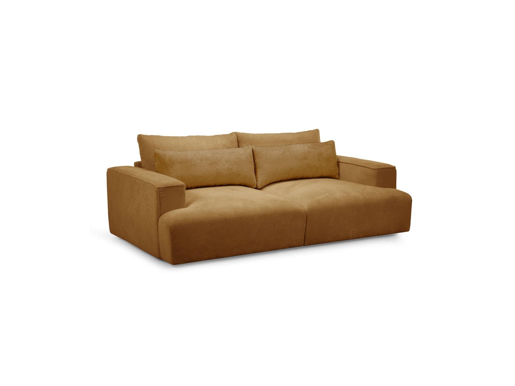 Twiny - Canapé Droit Fixe 3 Places Assise Profonde - Tissu Lisse