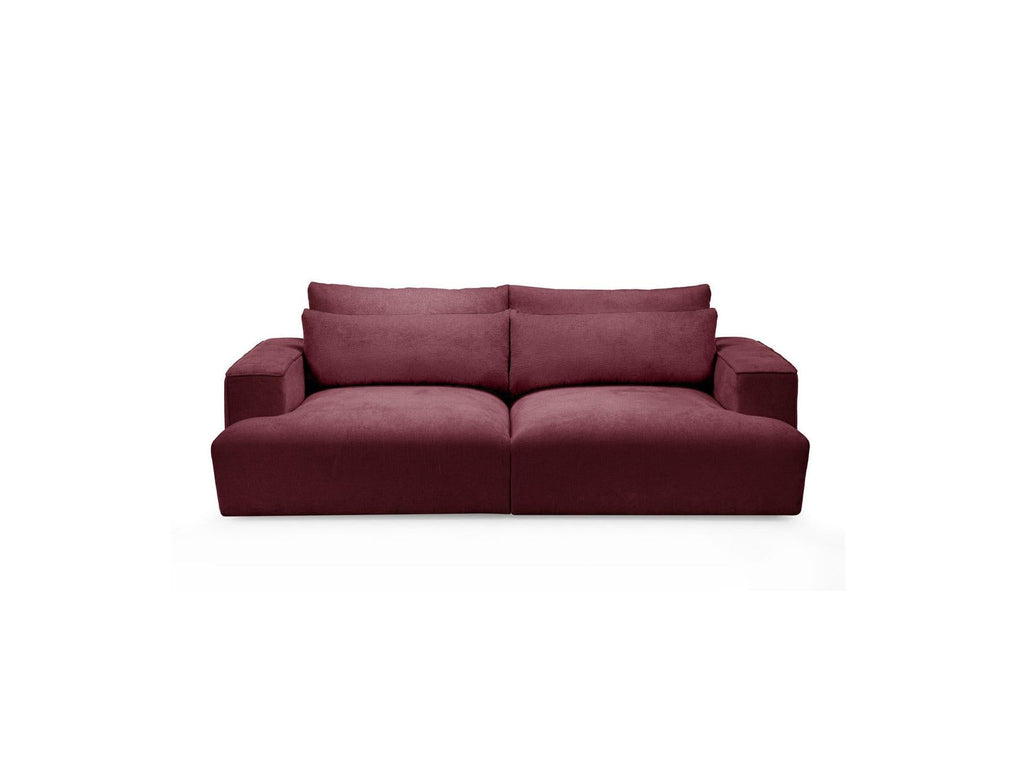 Twiny - Canapé Droit Fixe 3 Places Assise Profonde - Tissu Lisse