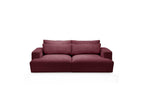 Twiny - Canapé Droit Fixe 3 Places Assise Profonde - Tissu Lisse
